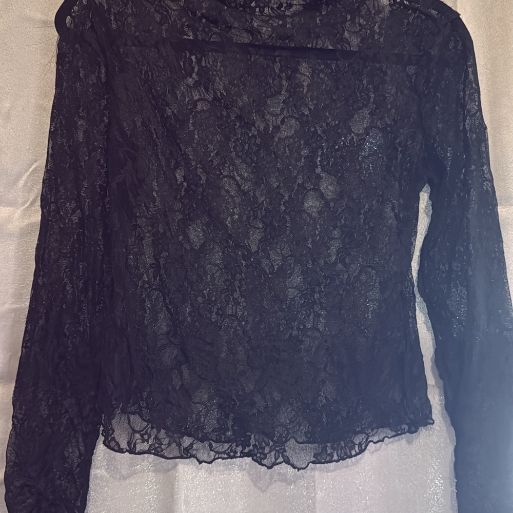 Elegant Black Lace Women's Top